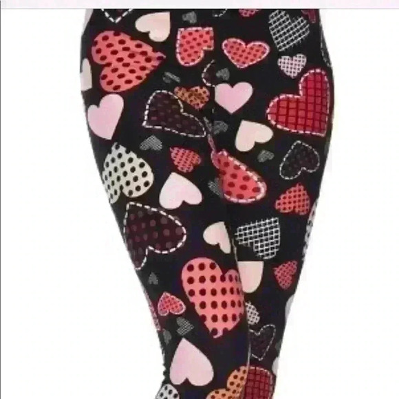 Leggings OS 0-14  heart patches - Picture 1 of 2